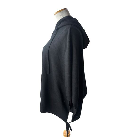 Lululemon All In A Day Hooded Poncho Sweater Black Merino Wool One Size - Picture 3 of 5